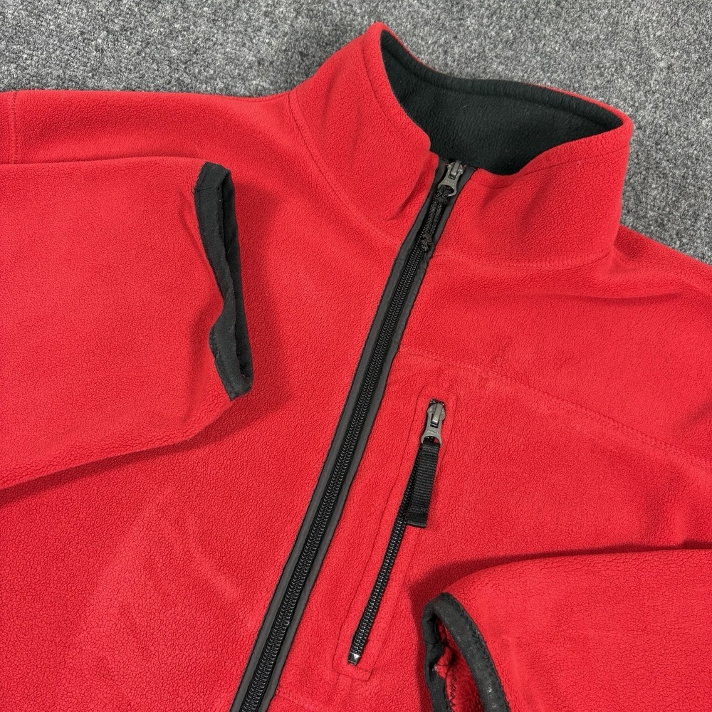 VINTAGE Polo Sport Ralph Lauren Jacket Mens Large Fleece Red Full Zip Polartec